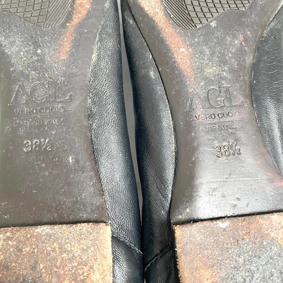 Attilio Giusti Leombruni Black Leather Cap Toe Buckle Flats Size 8.5 - Picture 9 of 11